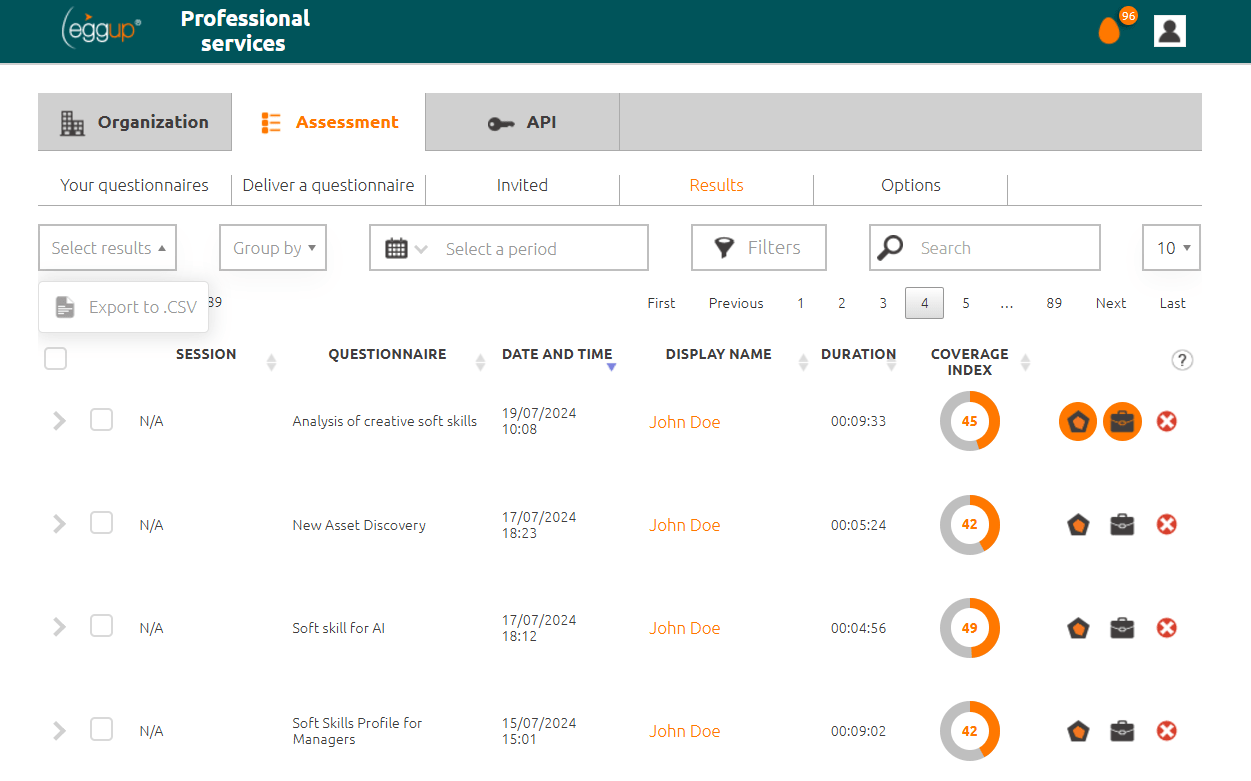 Generating reports in user and HR versions
